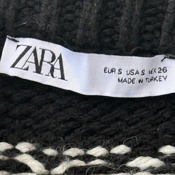 ZARA WOMAN JACQUARD KNIT SWEATER Fair Isle Nordic Apres-ski Chic Graphic S Small - Picture 10 of 11
